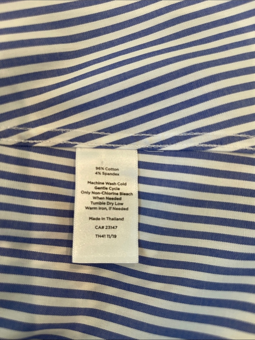 Talbots Blue and White Striped Sleeveless Button-Down Top - Picture 4 of 4